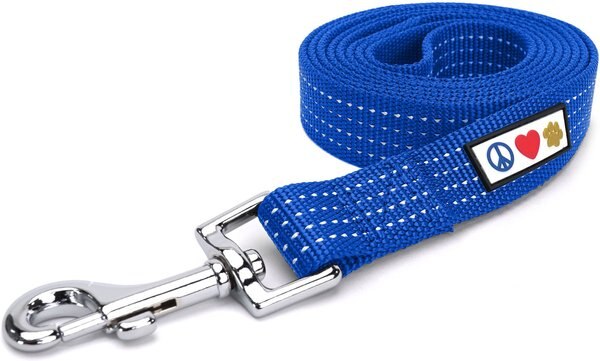 Pawtitas Nylon Reflective Dog Leash, Blue, Medium/Large: 6-ft long, 1-in wide slide 1 of 8