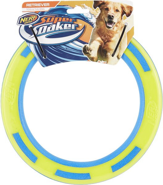 Nerf Dog Super Soaker Retriever Toss & Tug Ring Dog Toy slide 1 of 5