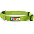 Pawtitas Nylon Reflective Dog Collar, Green, Small: 11 to 16-in neck, 5/8-in wide