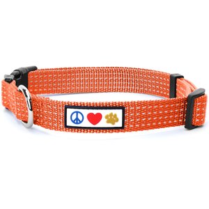 Pawtitas Nylon Reflective Dog Collar, Orange, Medium: 13 to 20-in neck, 3/4-in wide