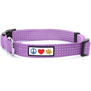 Pawtitas Nylon Reflective Dog Collar, Purple Orchid, Medium: 13 to 20-in neck, 3/4-in wide