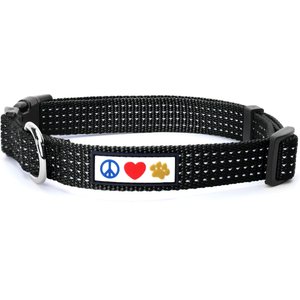 Pawtitas Nylon Reflective Dog Collar, Black, Large: 16 to 26-in neck, 1-in wide