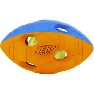 Nerf Dog Light Up Bash Football Dog Toy, Small, Orange & Blue