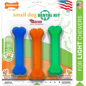 Nylabone FlexiChew Dog Dental Pack Flexi & Dental Variety, 3 count, X-Small