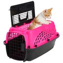 Frisco Two Door Top Load Plastic Dog & Cat Kennel, Pink, 19-in