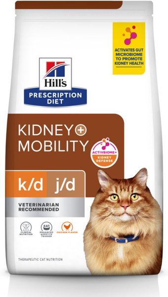 Hill's Prescription Diet k/d Kidney Care + Mobility Care with Chicken Dry Cat Food, 6.35-lb bag slide 1 of 10