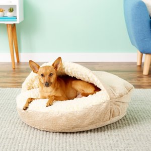 Snoozer Pet Products Microsuede Cozy Cave Dog & Cat Bed, Piston Sand, Small
