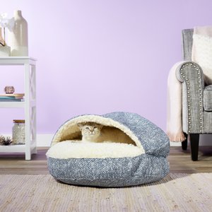 Snoozer Pet Products Microsuede Cozy Cave Dog & Cat Bed, Palmer Indigo, Small