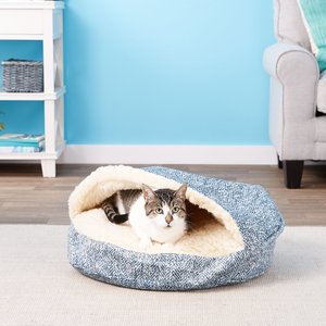 Snoozer Pet Products Orthopedic Microsuede Cozy Cave Dog & Cat Bed, Palmer Indigo, Small