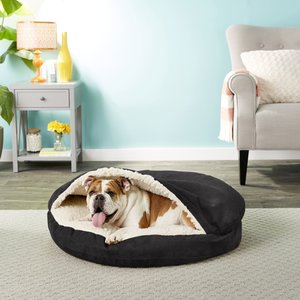 Snoozer Pet Products Luxury Cozy Cave Covered Cat & Dog Bed w/Removable Cover, Black, Large