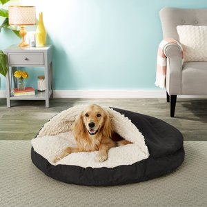 Snoozer Pet Products Luxury Microsuede Cozy Cave Dog & Cat Bed, Black, X-Large