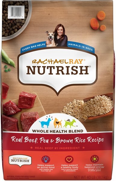 Rachael Ray Nutrish Real Beef, Pea, & Brown Rice Recipe Dry Dog Food, 40-lb bag slide 1 of 10