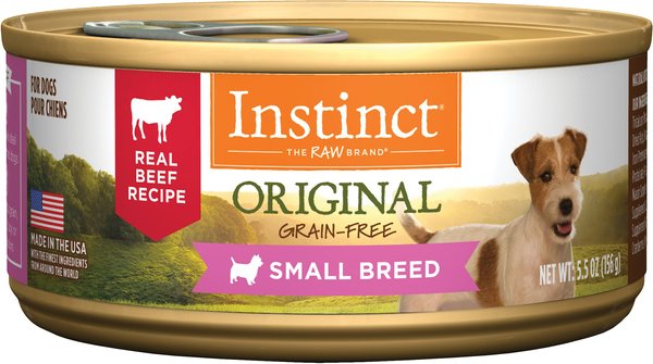 Instinct Original Small Breed Grain-Free Real Beef Recipe Wet Canned Dog Food, 5.5-oz, case of 12 slide 1 of 9