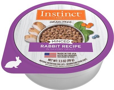 Instinct Grain-Free Minced Recipe with Real Rabbit Wet Cat Food Cups, slide 1 of 1