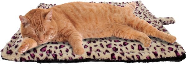 Downtown Pet Supply Thermal Leopard Print Cat Mat, Ivory & Pink slide 1 of 10
