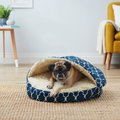 Snoozer Pet Products Orthopedic Indoor/Outdoor Cozy Cave Dog & Cat Bed, Garden Gate Navy, Small