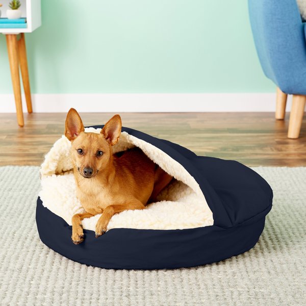 Snoozer Pet Products Cozy Cave Covered Cat & Dog Bed w/Removable Cover, Navy, Small slide 1 of 7