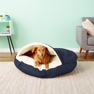 Snoozer Pet Products Cozy Cave Covered Cat & Dog Bed w/Removable Cover, Navy, X-Large