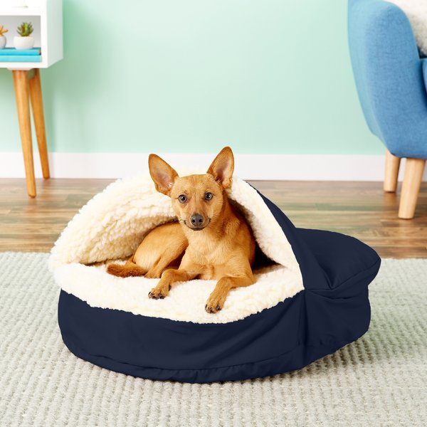 Snoozer Pet Products Orthopedic Cozy Cave Dog & Cat Bed, Navy, Small slide 1 of 7