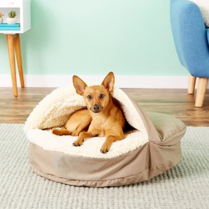 Snoozer Pet Products Cozy Cave Orthopedic Covered Cat & Dog Bed w/Removable Cover, Khaki, Small