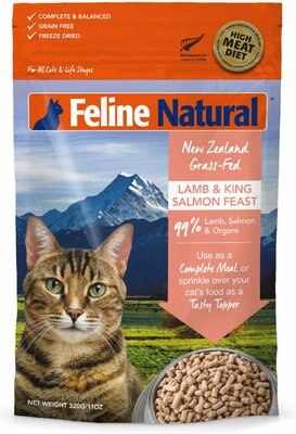 Feline Natural Lamb & King Salmon Feast Grain-Free Freeze-Dried Cat Food, slide 1 of 1