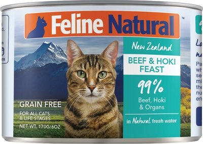 Feline Natural Beef & Hoki Feast Grain-Free Canned Cat Food, slide 1 of 1