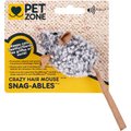 Pet Zone Snag-able Crazy Hair Mouse Plush Cat Toy with Catnip