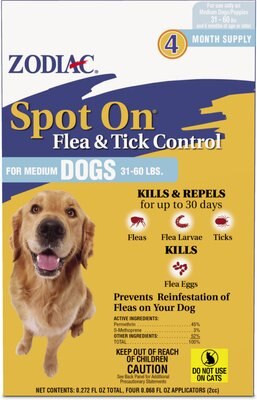 Zodiac Flea & Tick Spot Treatment for Dogs, 31-60 lbs, slide 1 of 1