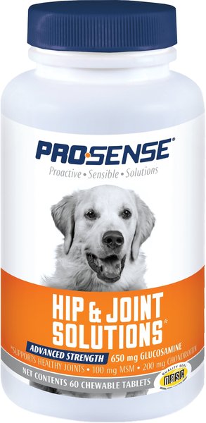 Pro-Sense Hip & Joint Solutions Advanced Strength Chewable Tablets Joint Supplement for Dogs, 60 count slide 1 of 5