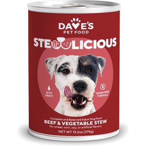 Dave's Pet Food Grain-Free Beef & Vegetable Cuts in Gravy Canned Dog Food, 13-oz, case of 12