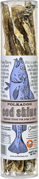 Polkadog Cod Skins Dehydrated Dog & Cat Treats, 4.7-oz tube slide 1 of 3