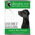 Dave's Pet Food Restricted Bland Diet Lamb & Rice Formula Canned Dog Food, 13-oz, case of 12