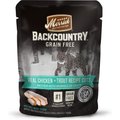Merrick Backcountry Grain-Free Real Chicken & Trout Recipe Cuts Morsels in Gravy Cat Food Pouches, 3-oz, case of 24