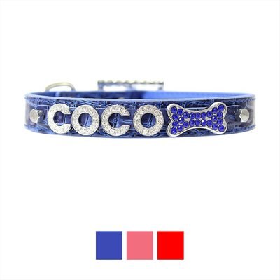 Parisian Pet Croc Texture Personalized Dog Collar, slide 1 of 1