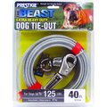 Boss Pet Prestige Dog Tie-Out with Spring, Beast, Silver, 40-ft