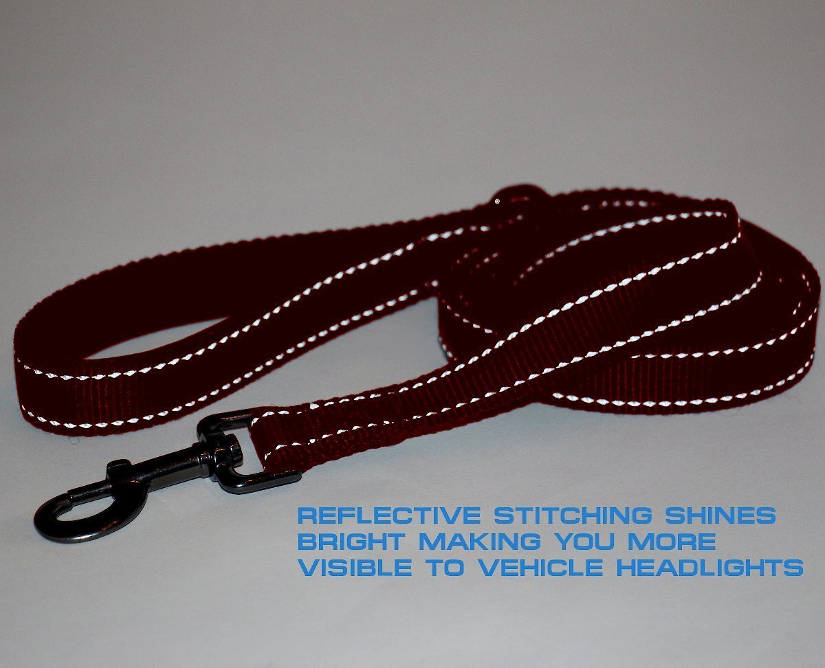 Max and Neo Small Dog Reflective Nylon Dog Leash Black, 6x5/8 We Donate a Leash to a Dog Rescue for Every Leash Sold