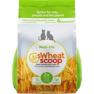 sWheat Scoop Multi-Cat Unscented Natural Clumping Wheat Cat Litter, 12-lb bag