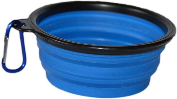 Cozy Courier Pet Products Collapsible Travel Silicone Dog & Cat Bowl, Blue, 1.5-cup slide 1 of 5
