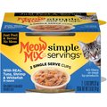 Meow Mix Simple Servings with Real Tuna, Shrimp & Whitefish in Sauce Cat Food Trays, case of 24