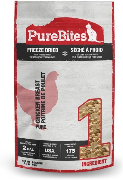 PureBites Chicken Breast Freeze-Dried Raw Cat Treats, 2.3-oz bag slide 1 of 10