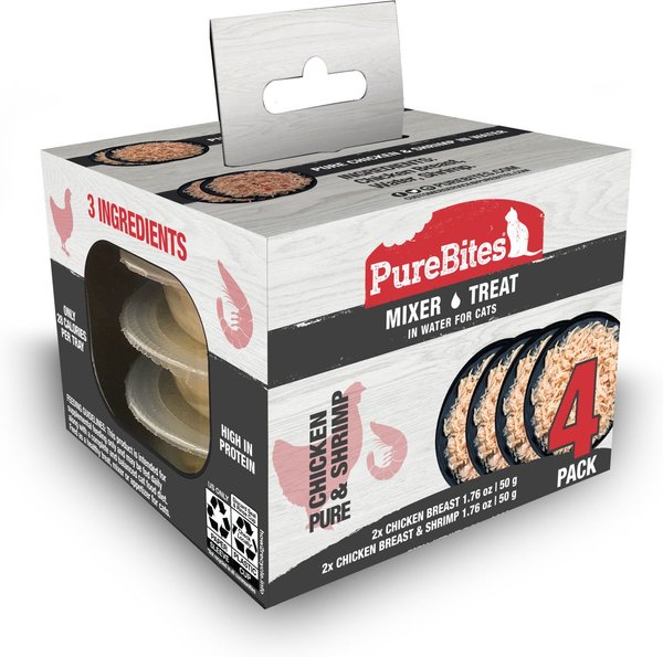 PureBites Mixers 100% Chicken Breast & Wild Ocean Shrimp Variety Pack Cat Food Trays, 1.76-oz, case of 4 slide 1 of 9