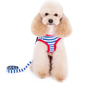 Alfie Pet Vince Sailor Polyester Back Clip Dog Harness & Leash, Large: 19 to 20.5-in chest