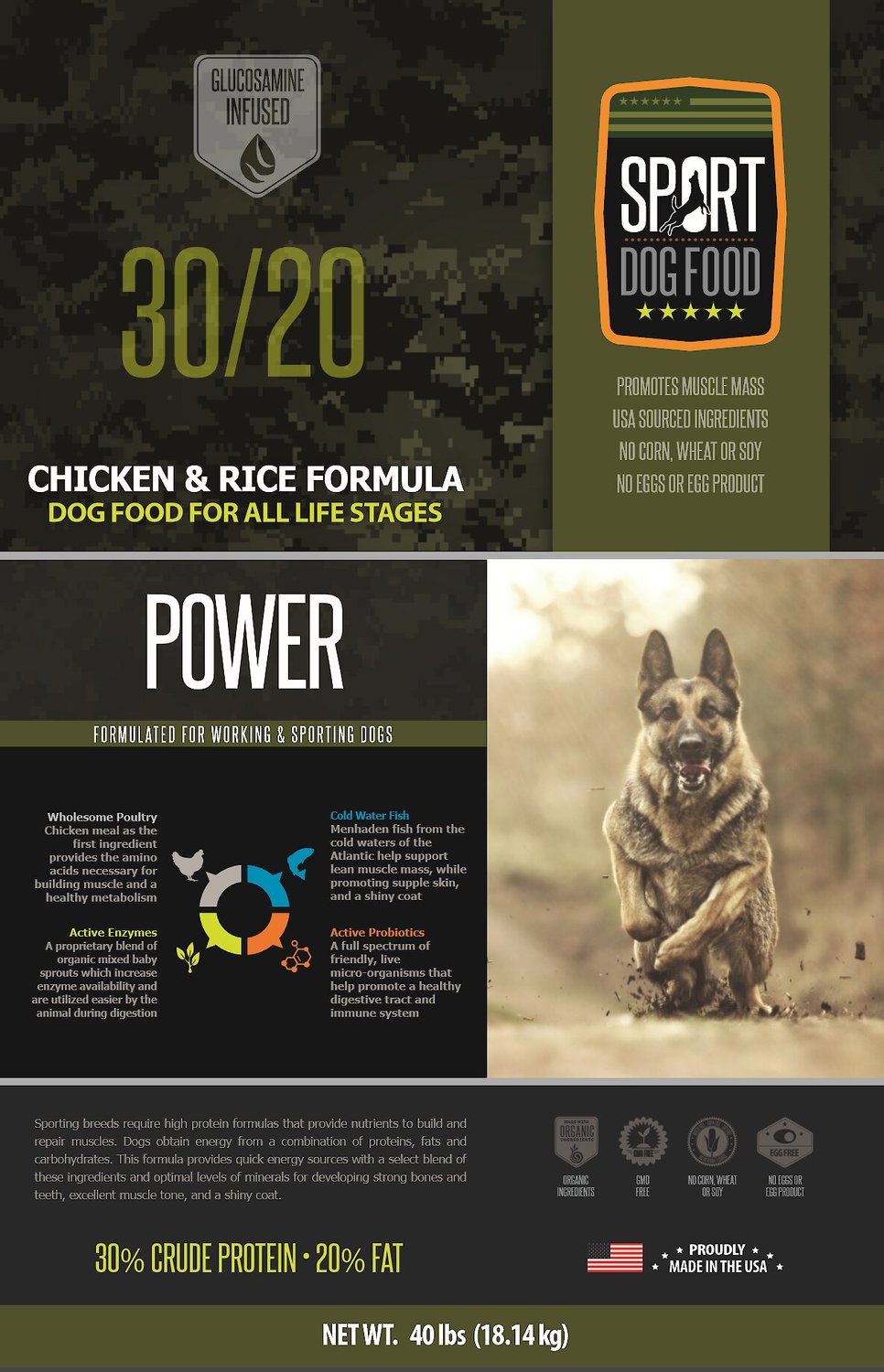 Sport Dog Food 30/20 Power Blend Chicken & Rice Formula High Protein