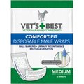 Vet's Best Comfort-Fit Disposable Male Dog Wraps, Medium: 18 to 23.5-in waist, 12 count