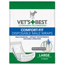 Vet's Best Comfort-Fit Disposable Male Dog Wraps, Large: 23.5 to 31.5-in waist, 12 count