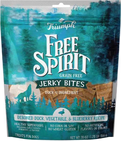 Triumph Jerky Bites Deboned Duck, Vegetable & Blueberry Grain-Free Dog Treats, 20-oz container slide 1 of 2