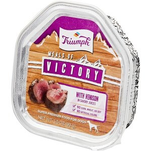 Triumph Meals of Victory with Venison in Savory Juices Dog Food Trays, 3.5-oz, case of 15