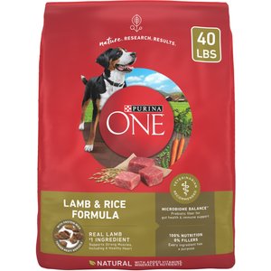 Purina ONE Natural SmartBlend Lamb & Rice Formula Dry Dog Food, 40-lb bag
