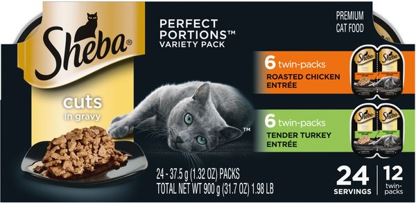 Sheba Perfect Portions Multipack Poultry Entrees Cat Food Trays, 2.6-oz, case of 12 twin-packs slide 1 of 10