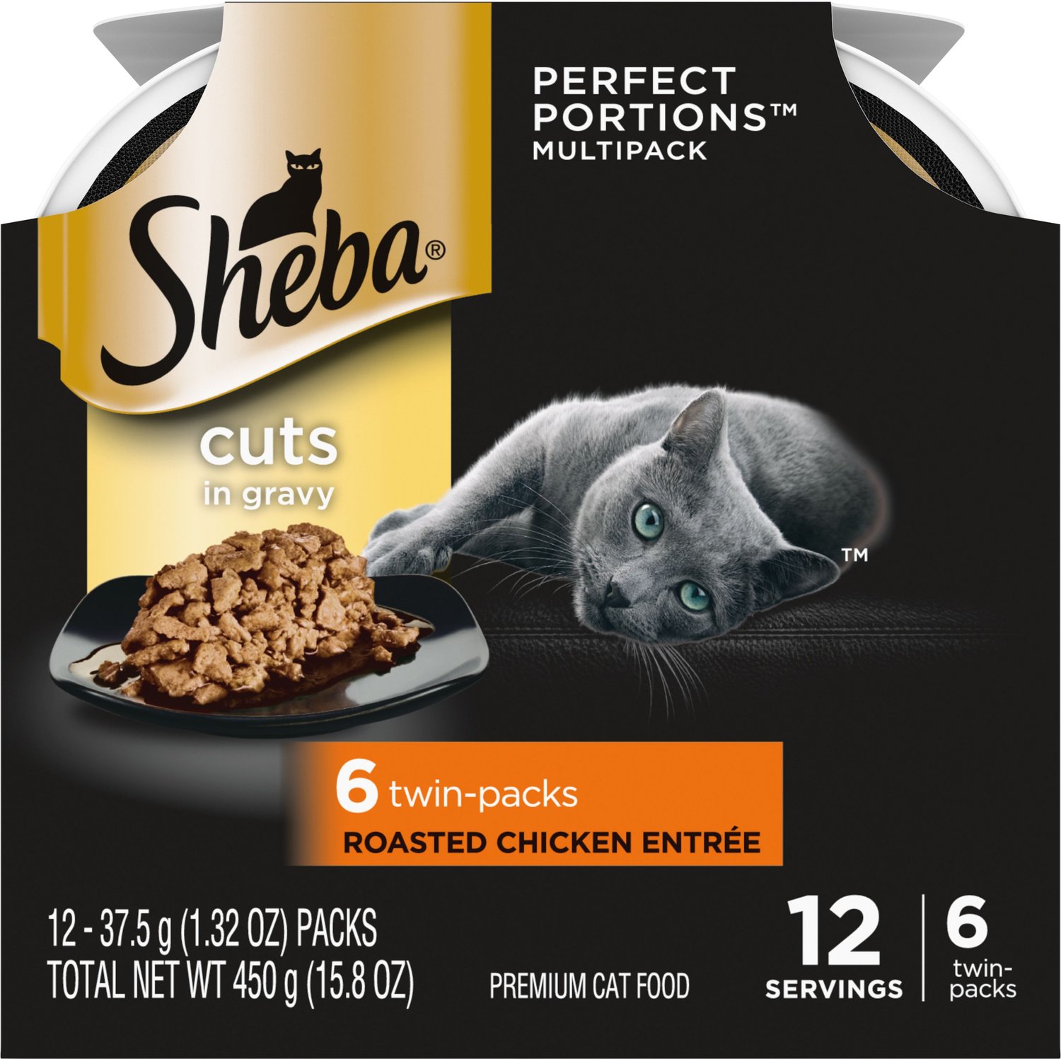 SHEBA Perfect Portions Cuts in Gravy Roasted Chicken Entrée Cat Food